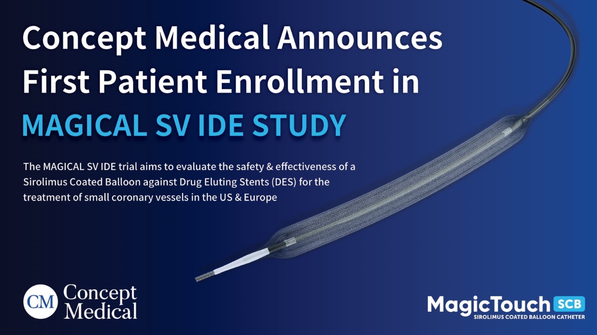 Concept Medical Enrolls First Patient in MAGICAL-SV IDE Trial, Expands Coronary Program Globally