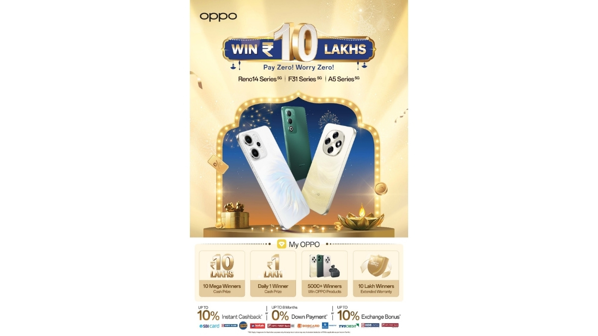 OPPO India brings Grand Festive Sale across its portfolio; Rs 10 Lakh Mega Prize for 10 lucky customers